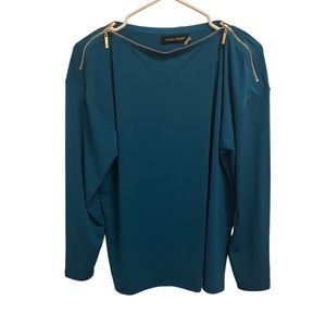 NWOT Ivanka Trump long sleeve adjustable zipper women’s top size L